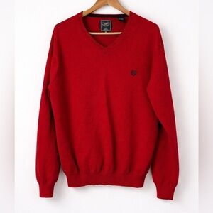 Chaps Cotton Cashmere V Neck Sweater Red Men’s XL Classic